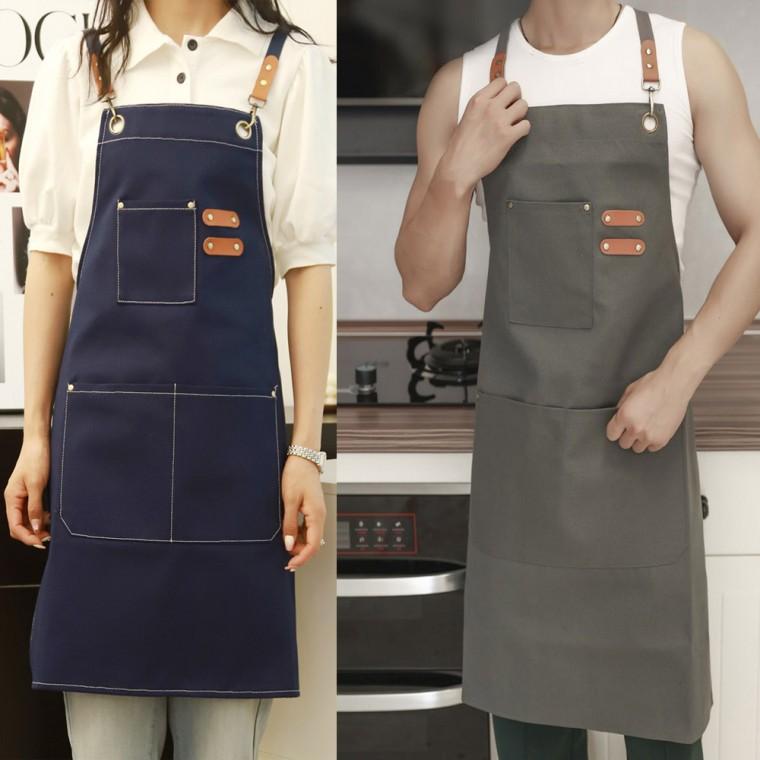 남여공용 캔버스 앞치마 공방 카페 미술 주방 김장 바리스타