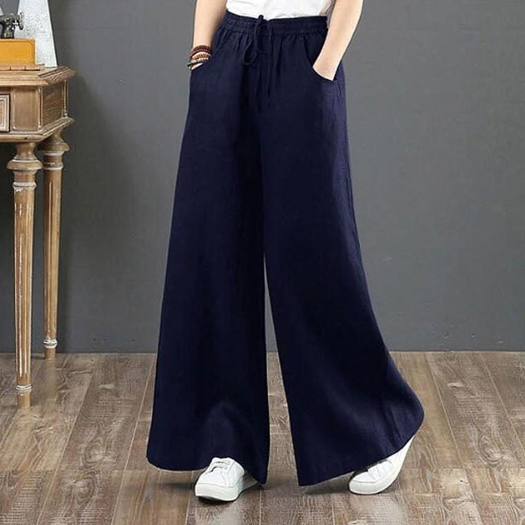 여름 여성 데일리 린넨 와이드 밴딩 팬츠