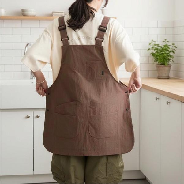 [기회공작소]여성 멜빵 앞치마 카페 주방 작업용 데일리 유치원 인쇄가능 카페 바리스타 업소용