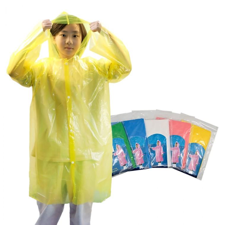 빅토스 초경량 일회용 PVC 컬러 비옷(아동용) 휴대용 여행 캠핑 우비 레인코트