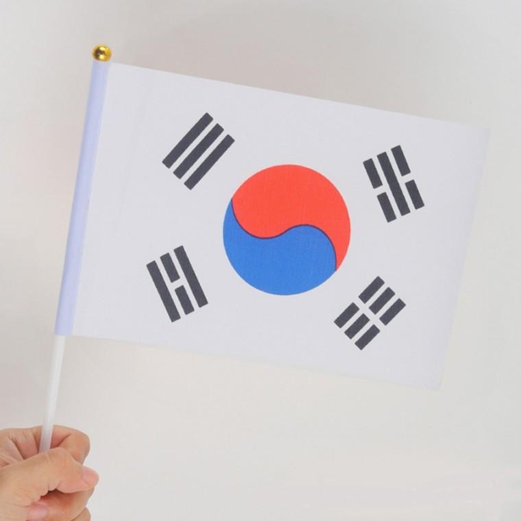 (보리별) 미니 태극기 깃발 응원도구 10개 1세트 행사 시위 세계국기 성조기 플래그