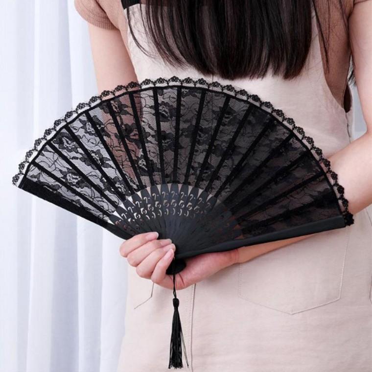부채 팬 접이식 무용 댄스 나무 향기 패브릭 파티
