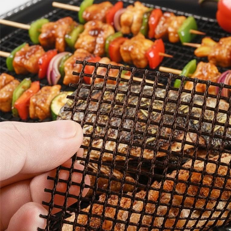 바베큐 테프론 매쉬 재사용 그릴매트 석쇠 대용 260도
