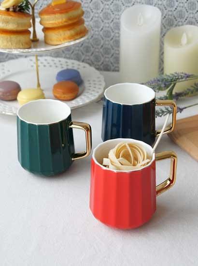 비비드한 컬러풀 뉴 펜타 골드 머그컵 3color