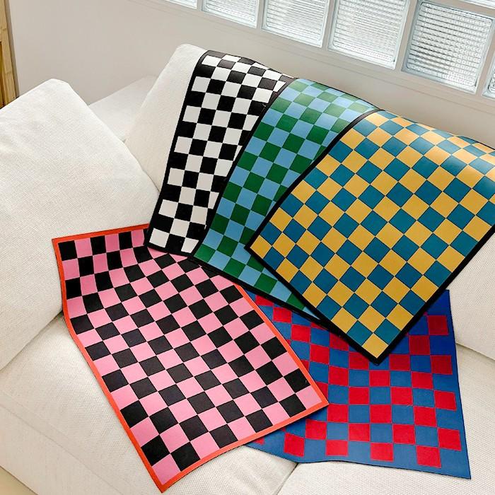 비비드 체커보드 규조토 발매트 5color / 싱크대 주방 욕실 거실 포인트 발매트
