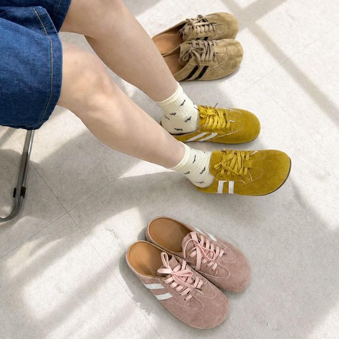 사뿐 투라인 뮬 스니커즈 3color / 여성 블로퍼 슬립온 슬리퍼 운동화