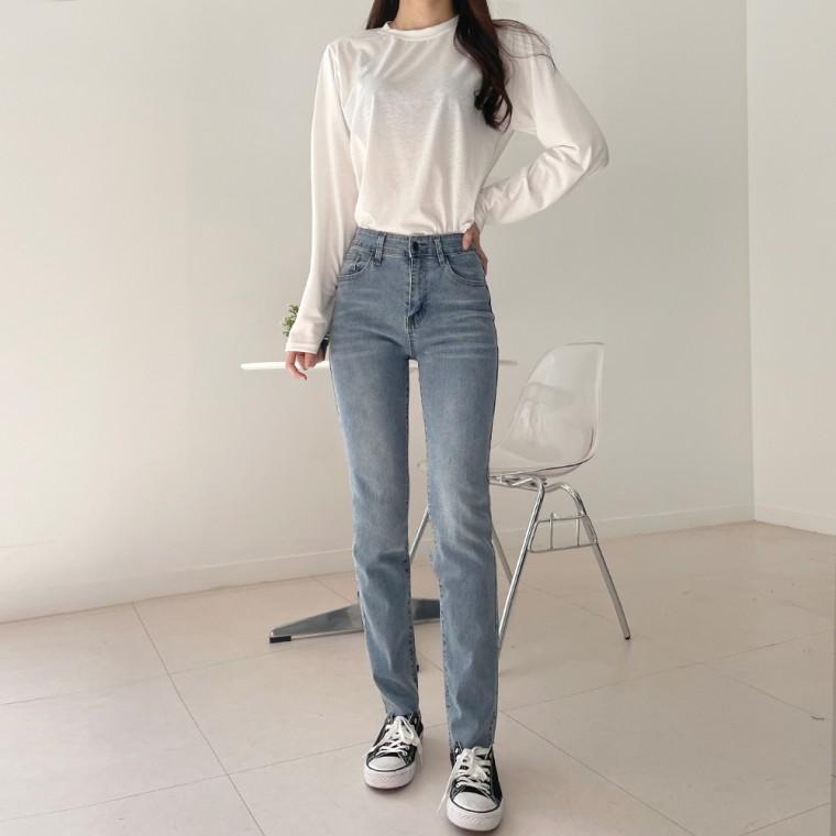 셀프 컷팅 일자 스판 팬츠 JB-19046