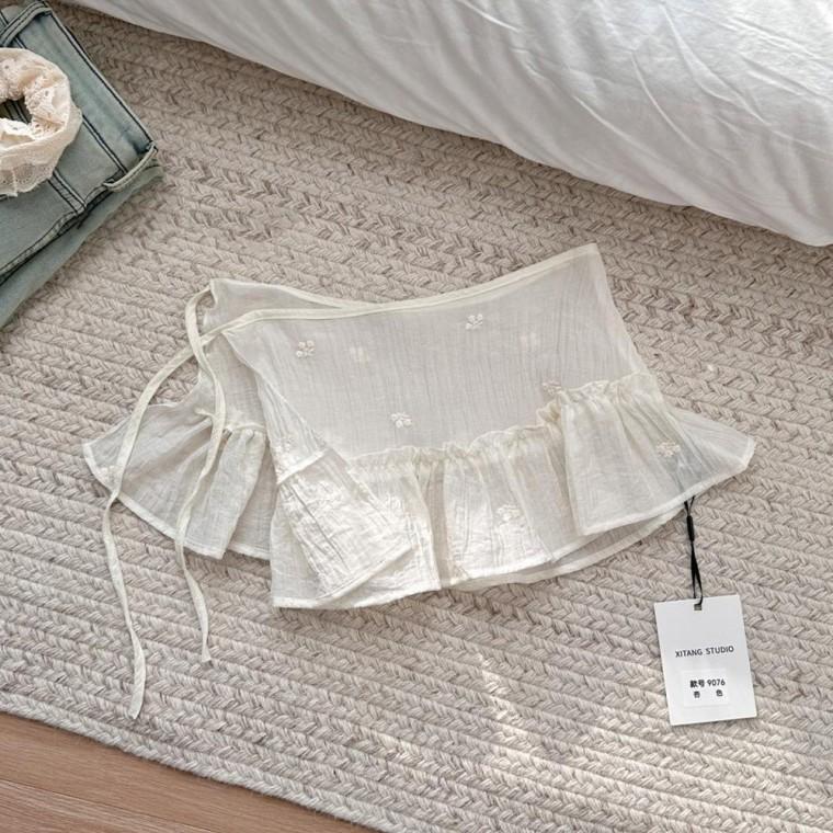 레이어드 랩업 스커트