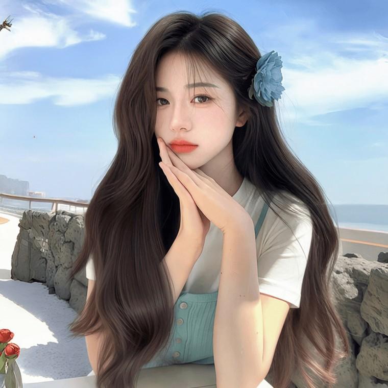 올다 긴머리 웨이브 여성 가발 SD-250309