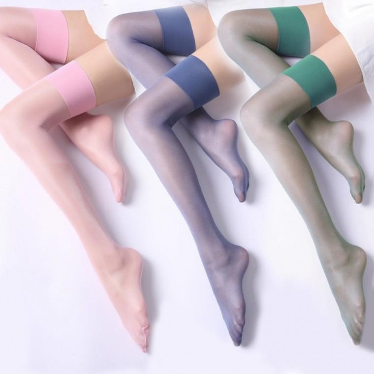 레인보우 와이드 12D 밴드스타킹 10color