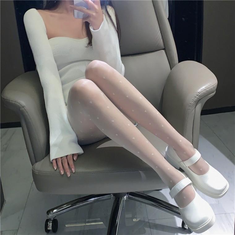 하트 패턴 팬티스타킹