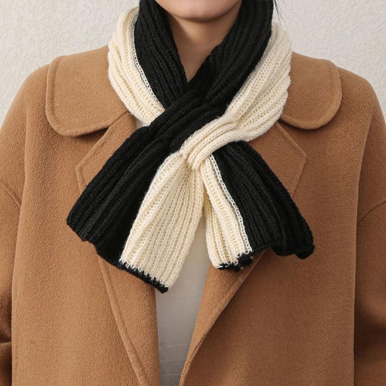 투톤 고리 숏 목도리 머플러 3color DK-0494