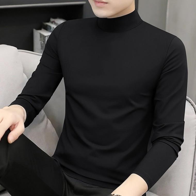 남성 반폴라티 긴팔 부드러운 이너티셔츠