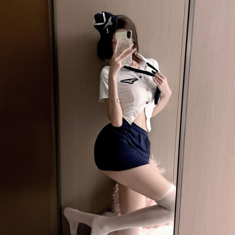 에어라인 무드 스튜어디스 슬림핏 코스튬 셋업