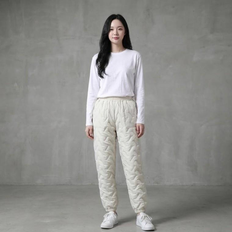 남녀공용 웜 퀼티드 패딩 조거 팬츠 4color