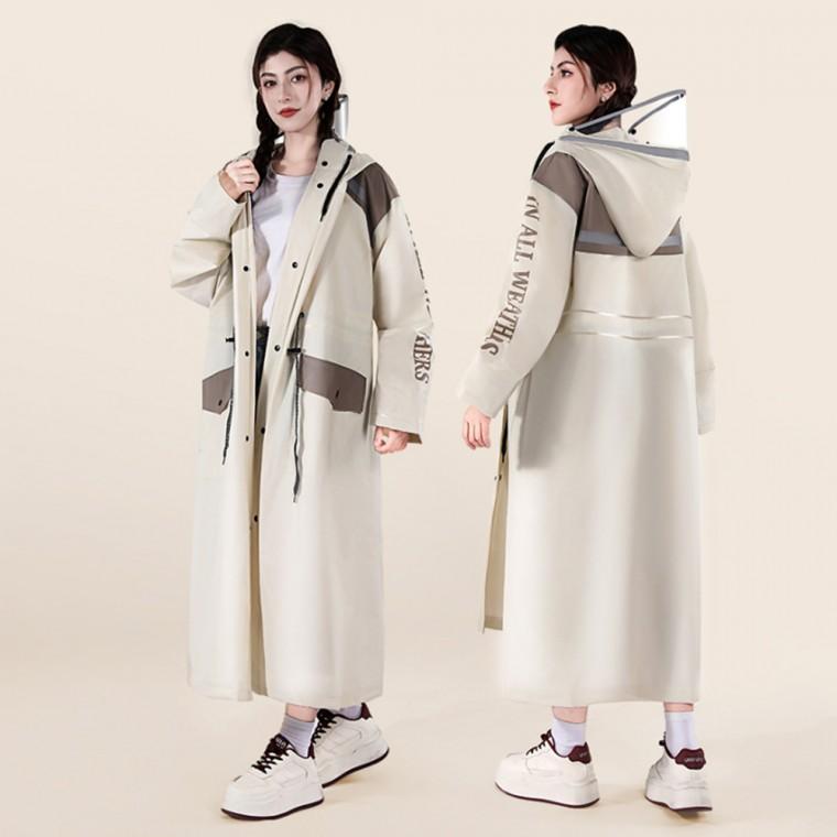오버핏 후드 롱 레인코트