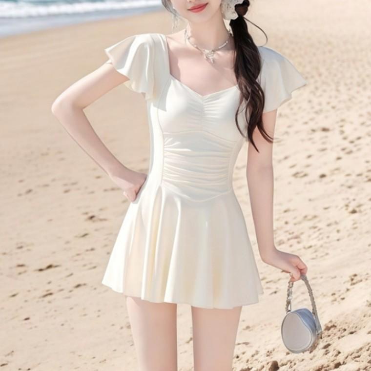 셔링 하트넥 원피스 수영복