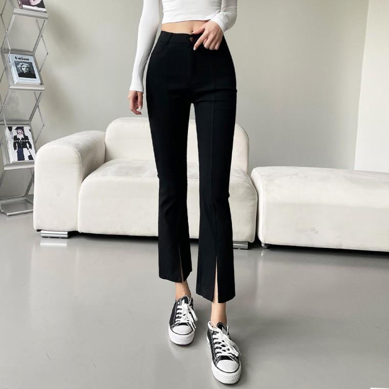 여성 메소니 스판 앞트임 부츠컷 팬츠 3color