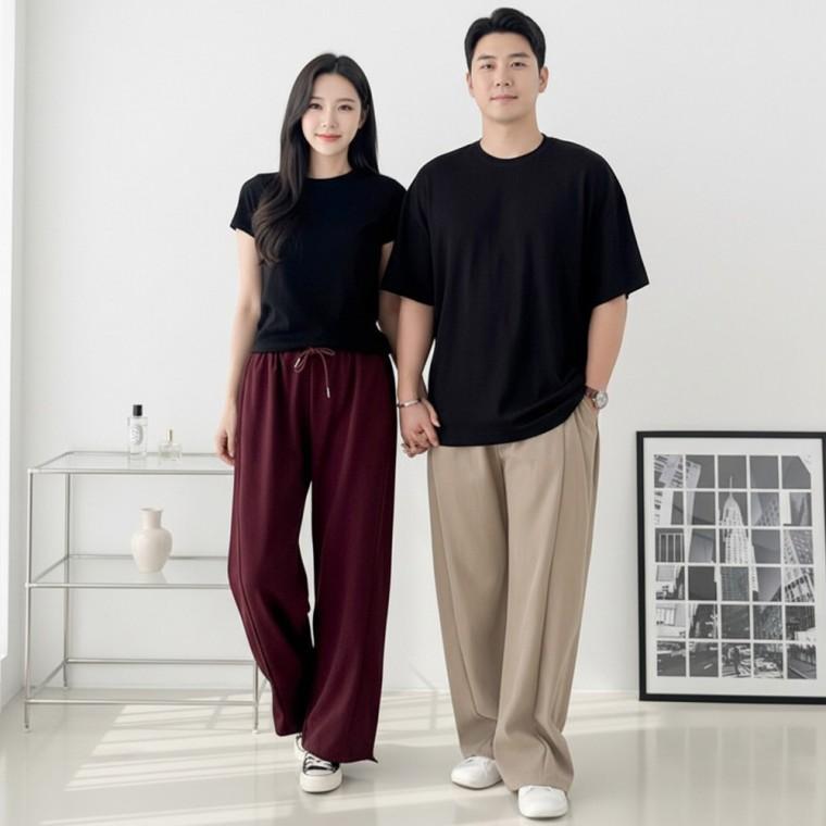 남녀 마스티 골지 사이드턱 와이드바지 SD-262023