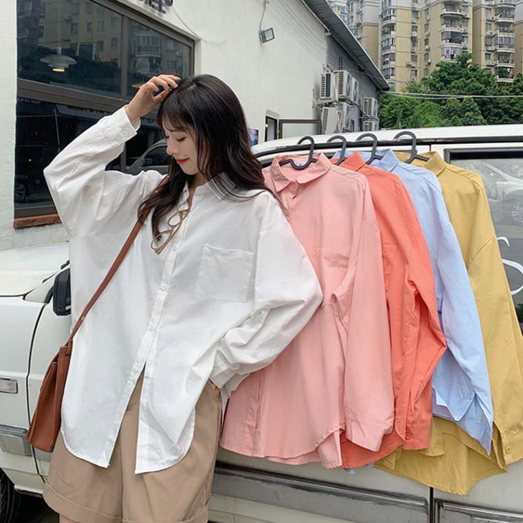 여성 베이직 루즈핏 심플 셔츠 ELC-9077