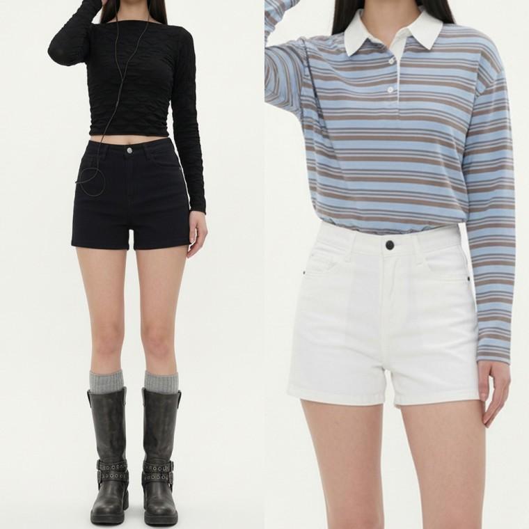 여성 데일리핏 하이웨스트 쫀쫀스판 숏팬츠