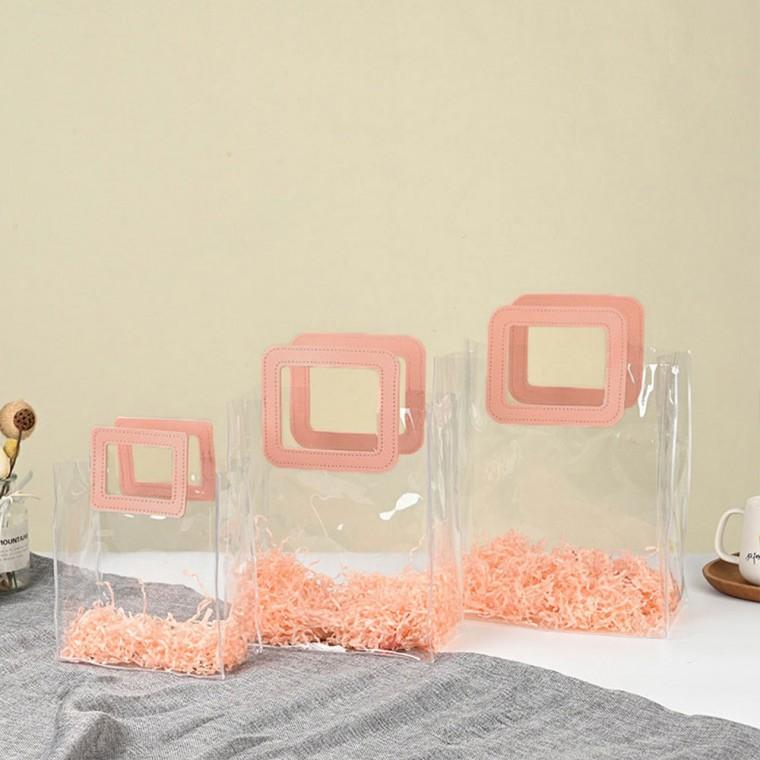 투명 PVC 손잡이 쇼핑백 구디백 3color LM-0829
