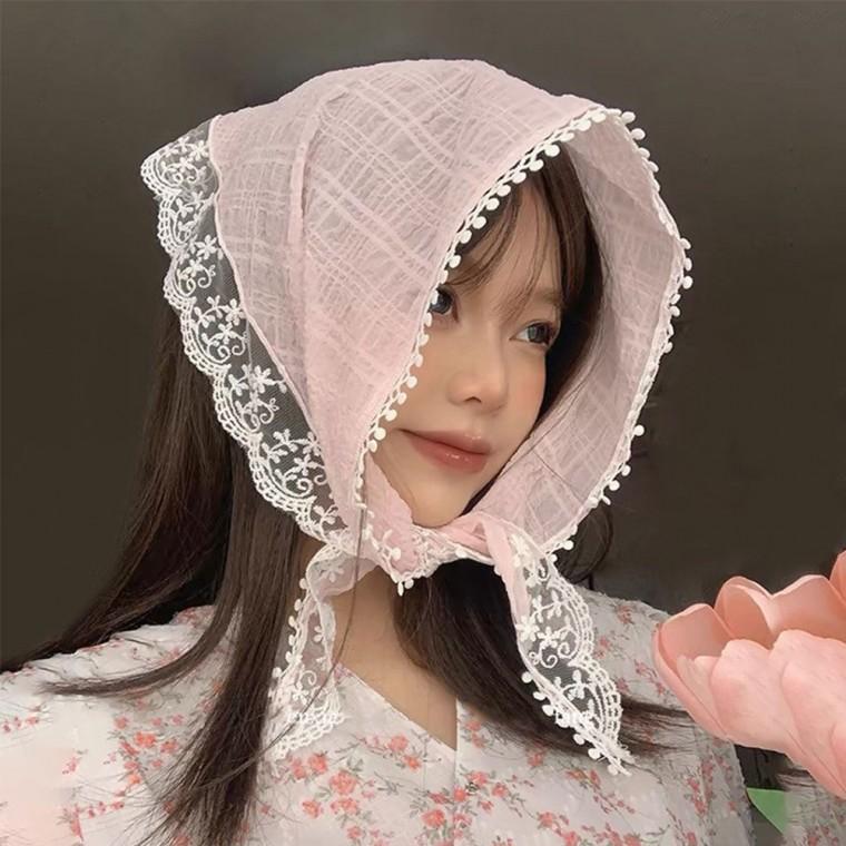 레이스 머리 두건 스카프 LM-0682