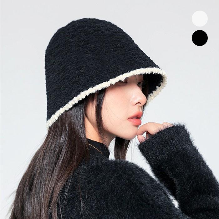 소프트 배색 뽀글이 벙거지 2color / 양털모자