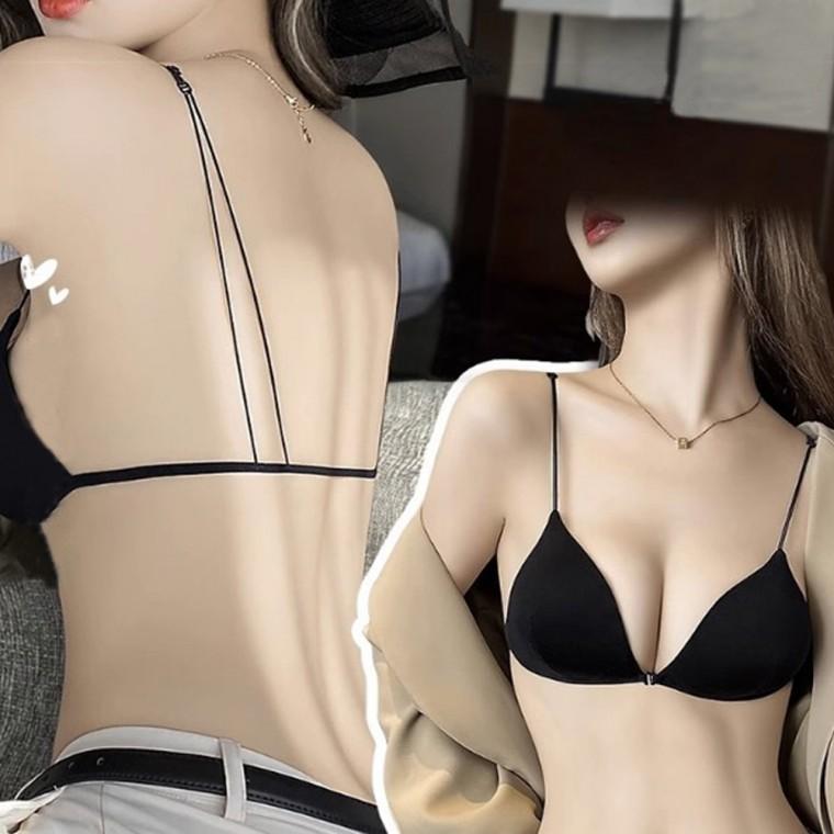 LND 백리스 프렌치 브라 끈브라 여름 반컵 브라렛 섹시 브래지어 속옷