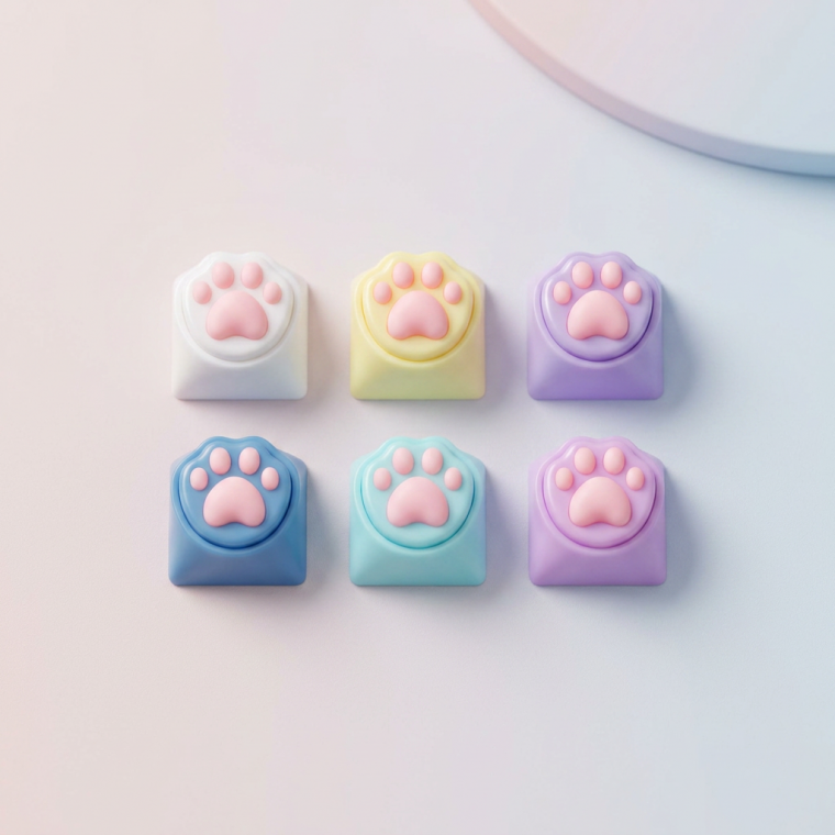 C47 말랑한 고양이 발바닥 키캡파츠 키캡 키캡꾸미기 키보드 LED 키링 클릭커 ASMR