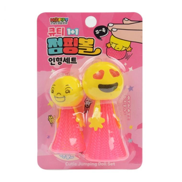 플유 큐티 1+1 점핑볼 인형세트 랜덤1개 점핑인형 누르는 탱탱볼 말랑이 피젯토이
