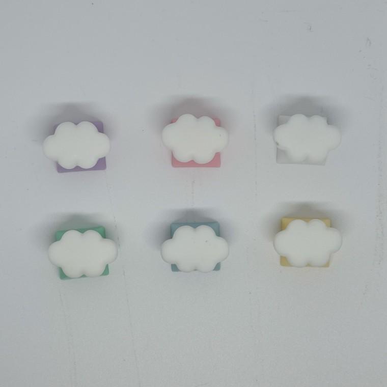 C3 키캡 딸깍이 키보드 LED 키링 클릭커 ASM 캡 헤드 캐릭터 구름 클라우드 뭉게구름 하늘