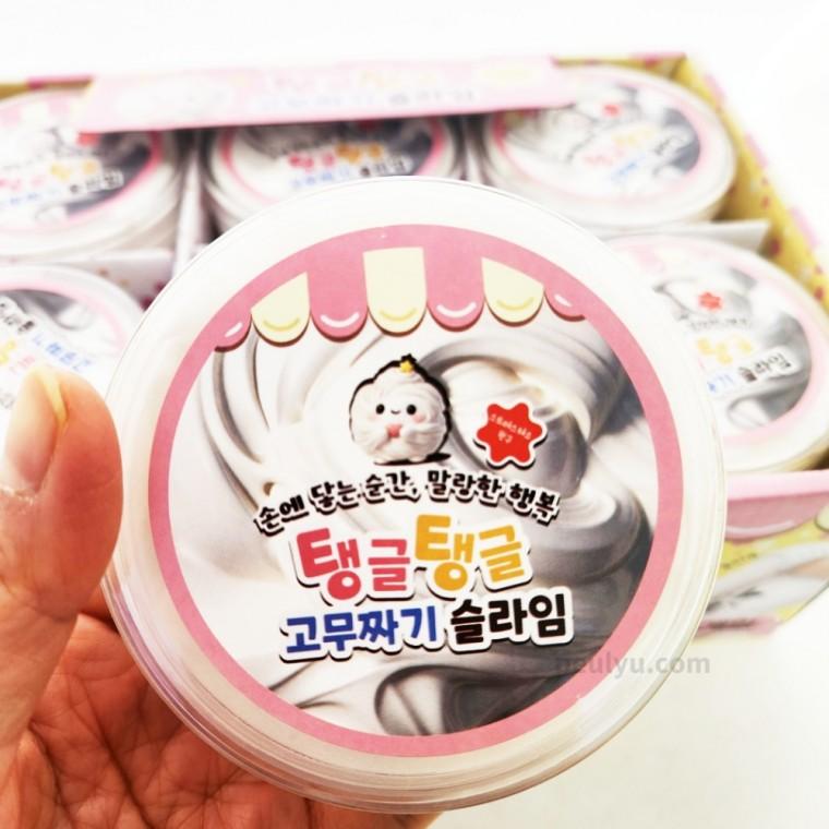 플유 탱글탱글 고무짜기 슬라임 1개 흰색 말랑이 스트레스볼 촉감놀이 스트레스 해소
