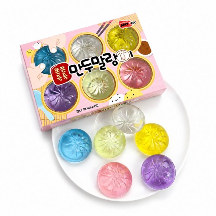 쫀득쫀득 만두 말랑이 6개입 1세트 스퀴시 촉감놀이 주물럭 장난감 선물 스트레스볼 모찌