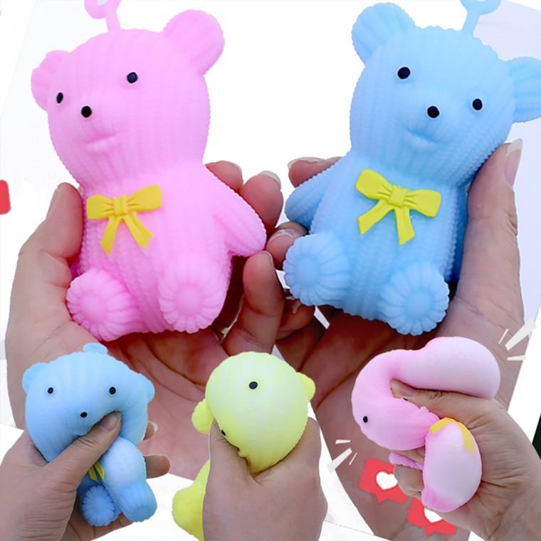 자광 말랑이14세 모찌 곰돌이리본곰1p 마시멜로우 주물럭토이 촉감놀이 주물럭장난감