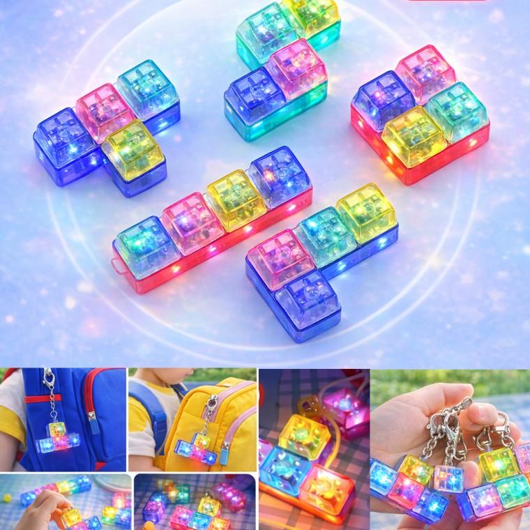 자광 딸깍이키링 키캡 LED4구 테트리스게임1p 판촉물 키링 반짝이키링 가방 키보드 클릭키링 열쇠고리