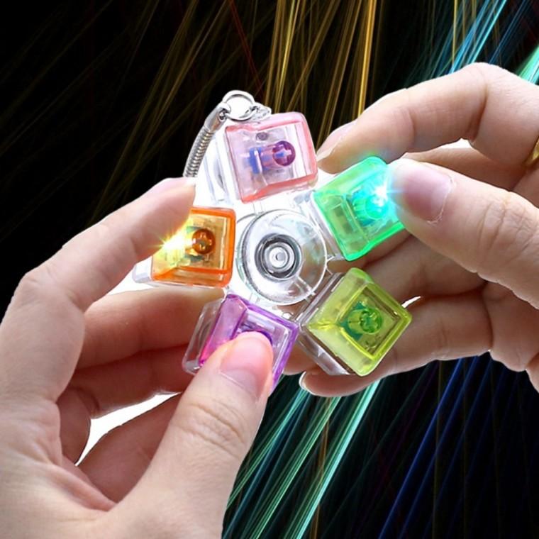 자광 딸깍이키링 LED-스피너5구 키캡 테트리스게임1p 레인보우 키링 반짝이 키보드 클릭키링 열쇠고리