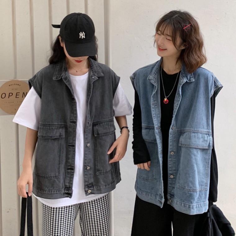 [위드기프트] 레나 트렌디 데님조끼