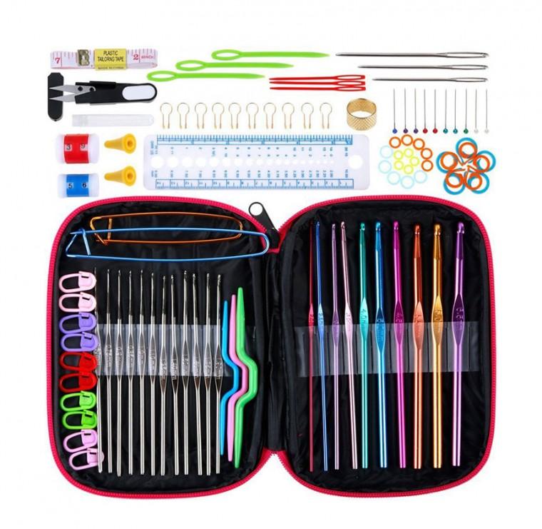 DIY 뜨개질 바늘 100P 코바늘 골무 케이스 풀세트