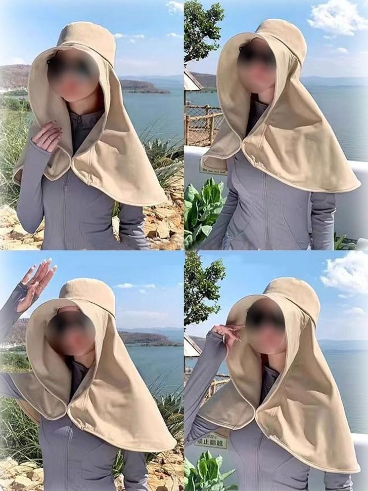 여성 풀커버 숄 선햇 썬캡 얼굴 햇빛가리개 모자 농사 야외활동