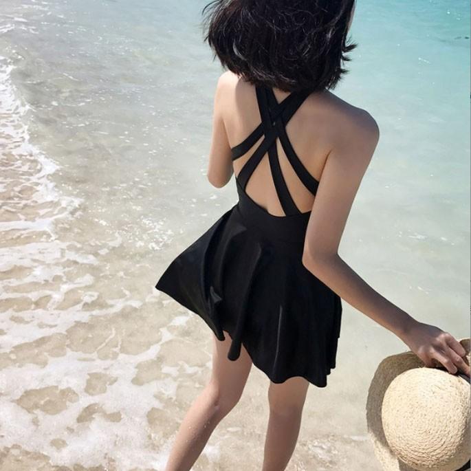 투라인 백 크로스 원피스 수영복 원피스 몸매보정 치마 세트 비키니 바지 여름 휴가 물놀이 모노키니