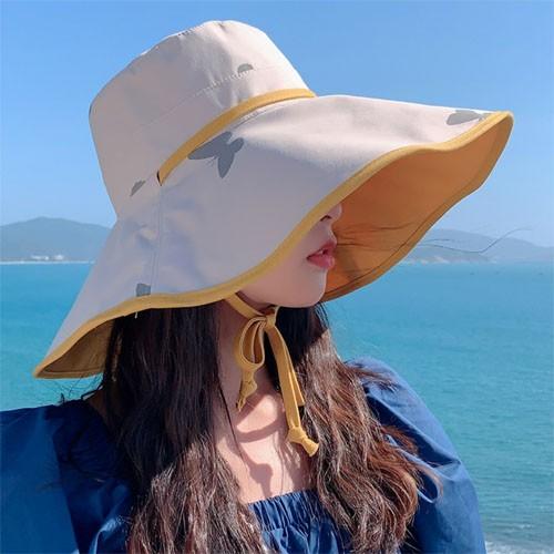 양면 리본 나비 벙거지 모자 벙거지모자 사계절 선캡 썬캡 여름 캡모자 밀짚 왕골 나들이 여성 성인