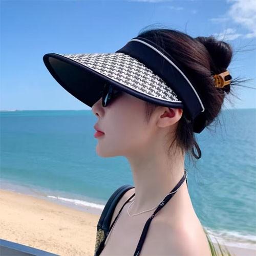 로맨틱 챙 패턴 장식 선캡 모자 벙거지모자 사계절 선캡 썬캡 여름 캡모자 밀짚 왕골 나들이 휴가 비