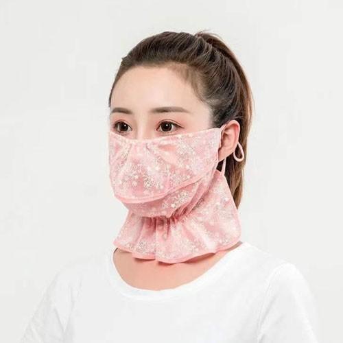 안개 플라워 넥 커버 마스크 스카프 여름 자외선 보호 여성 햇볕 넥스카프 휴가 비치