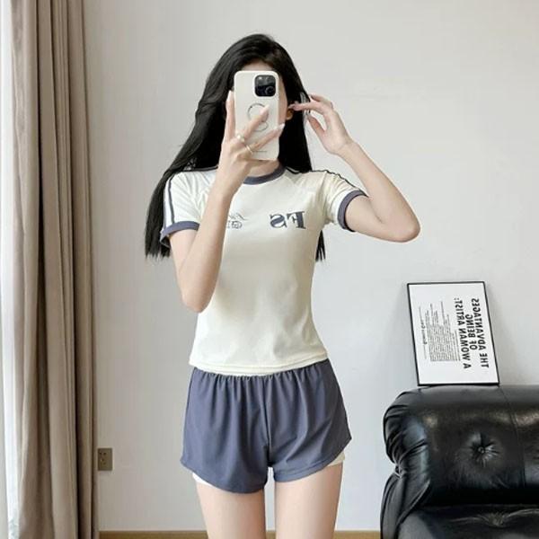 러블리 스포티 투라인 이너팬츠 투피스 래쉬가드 수영복 비키니 모노키니 여름 휴가 비치 썸머