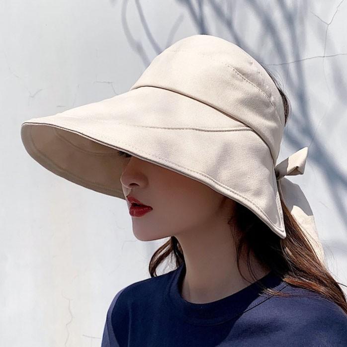 올어라운드 백밴딩 리본 선캡 모자 썬캡 여름 망사 나들이 여성 성인 햇빛 휴가 비치 해변 엄마