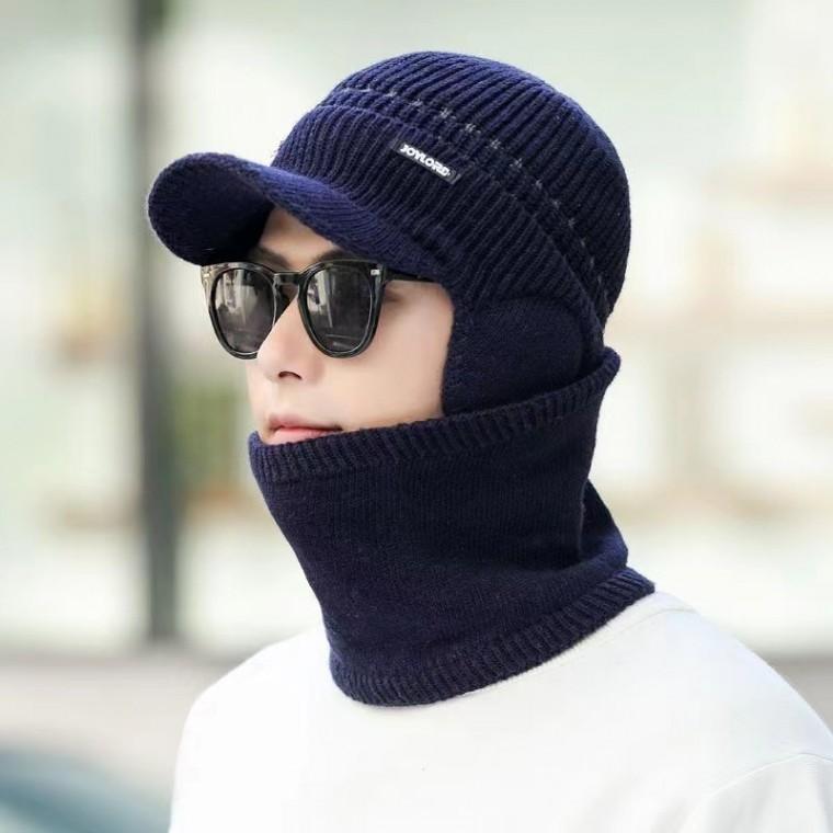 [오이소] 방한모자 니트 넥워머 세트 등산 낚시 겨울 니트 귀도리 귀달이 모자 남성 털모자 귀마개니트모자