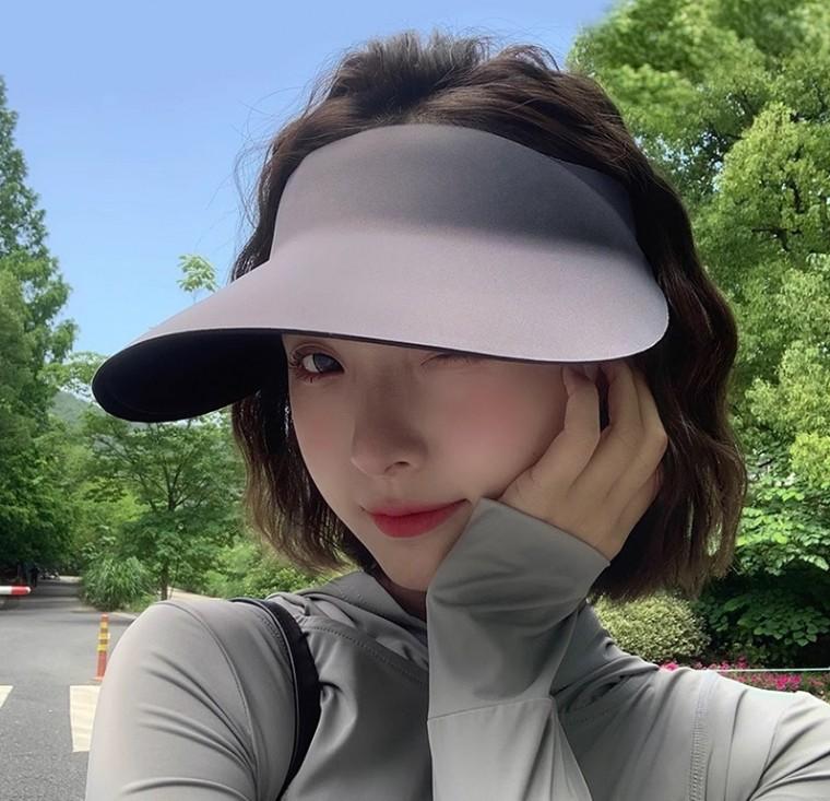 [cm00276]냉감 재질 헴라인일체형자외선차단모자/여름접이식돔형썬캡아웃도어모자/여성햇빛차단모자
