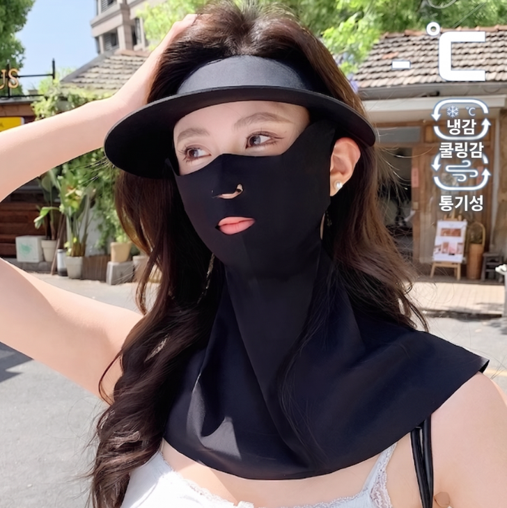 [cm00530] 여름철 자외선 차단 아이스 실크 선크림 마스크 목 보호대 통기성 좋은 풀페이스 마스크 도매 및