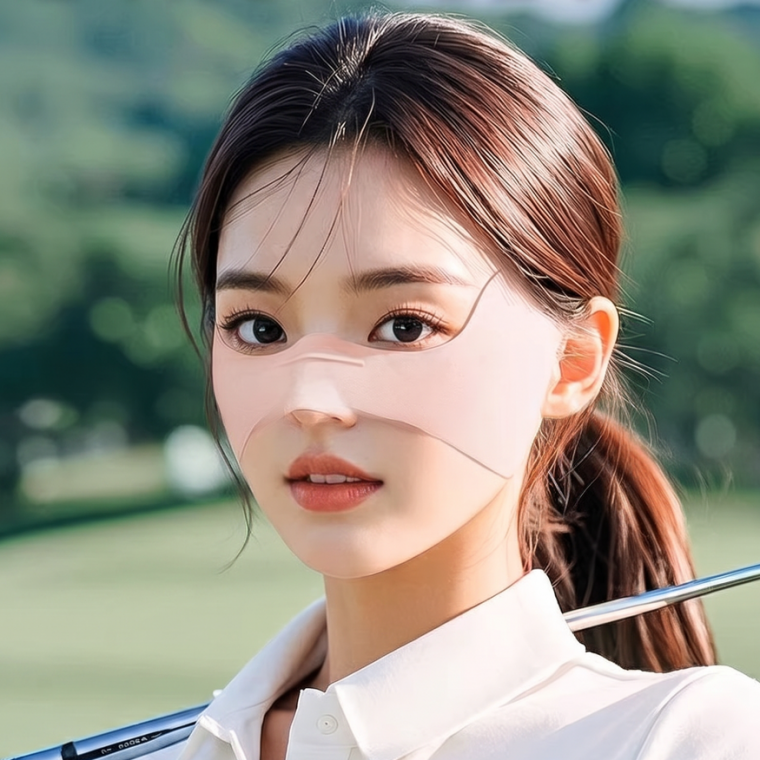 [cm00571] 여성용으로 제작된 얇고 여름철에 적합한 나비형 귀덮개 마스크입니다. 달리기 자전거 타기 골프